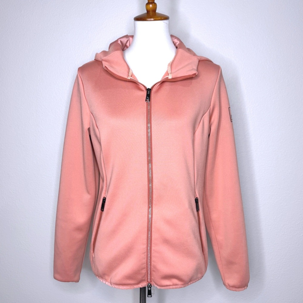 PIKEUR Fleece Selection Jacket MED EU40 Coral Peach Bling Hood Pocket Equestrian
